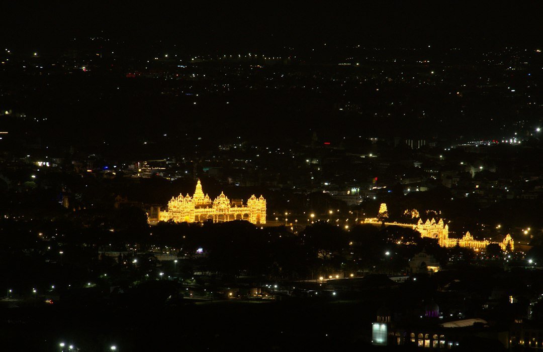 View of Mysuru city and the palace from Chamundi Hills